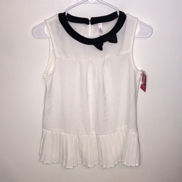NWT Xhilaration white black bow sleeveless blouse - Picture 1 of 7